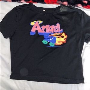 Crop top shein tee graphic